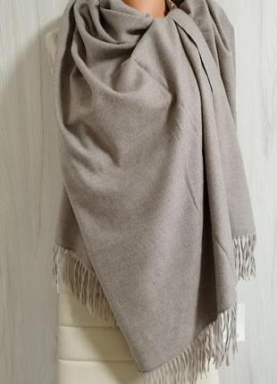 Теплий кашеміровий шарф палантин, бежево- коричневий, є багато варіантів1 фото
