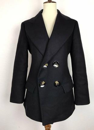 Пальто пиджак из 100% шерсти zara піджак вовна wool coat жакет двубортный6 фото