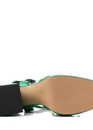 Босоножки женские зеленые на высоком каблуке 1239л6 фото