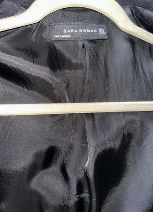 Пальто пиджак из 100% шерсти zara піджак вовна wool coat жакет двубортный10 фото