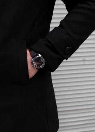 🥼 стильное черное мужское пальто без капюшона