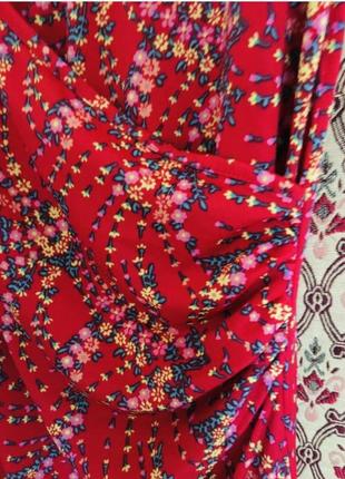 Платье на запах цветочный принт сарафан летнее платье2 фото