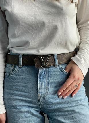 Ремінь premium 1:1 lv iconic 35 mm belt silver8 фото