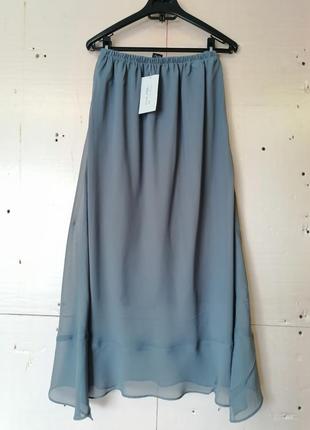 Длинная летняя юбка шифон довга літня спідниця шифон1 фото