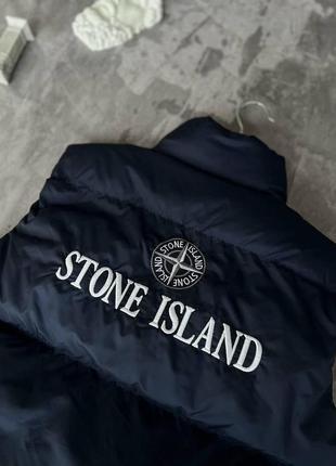Чоловіча жилетка stone island темно-синя4 фото