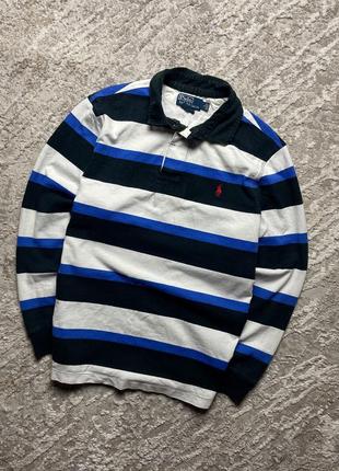 Мужская винтажная кофта поло с рукавом polo ralph lauren rugby