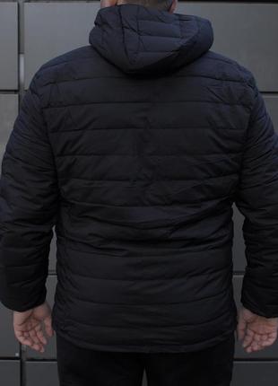 Большая мужская куртка батал стеганая черная с капюшоном10 фото