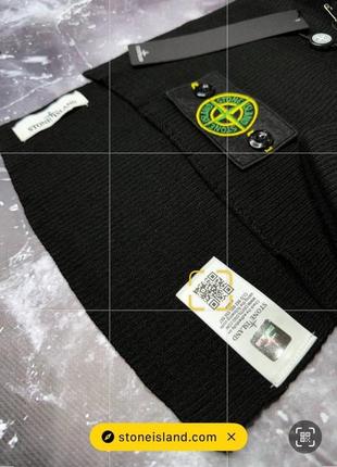 Набір stone island чорний шарф + шапка3 фото