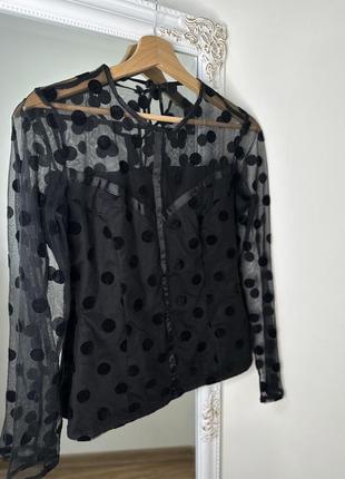 Блуза сіточка в горошок7 фото