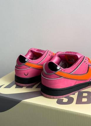 Яркие женские кроссовки nike sb dunk low powerpuff girls blossom розовые8 фото