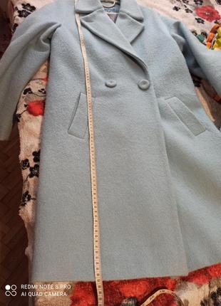 Продам шарное голубое пальто р. 40 весна осень5 фото