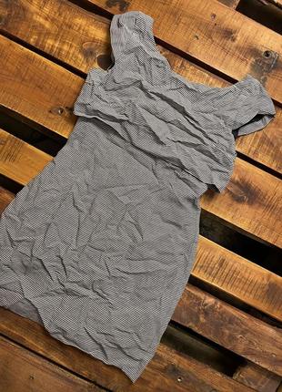 Женское короткое полосатое платье french connection (фрэнч коннэкшин мрр идеал оригинал черно-серое)