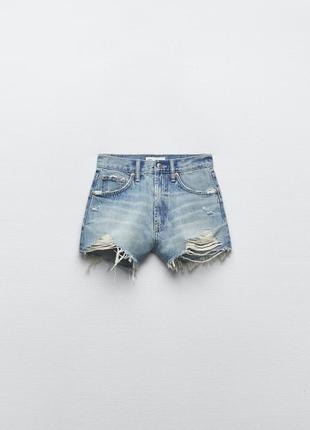 Джинсовые шорты zara 32 (xxs), 34 (xs)5 фото