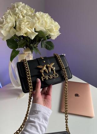Женская сумка pinko mini love bag one simply black/gold4 фото