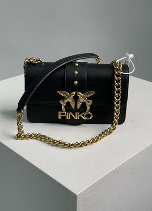 Женская сумка pinko mini love bag one simply black/gold5 фото