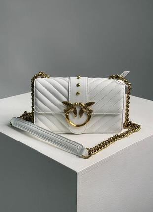 Женская сумка pinko mini love bag one simply puff white/gold3 фото