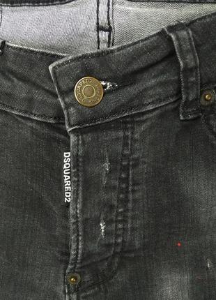 Чорні рвані джинси dsquared2 з бризками фарби стрейчеві4 фото