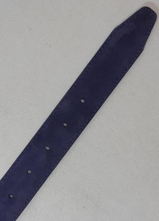 Ремень 06.071.020 замшевый брючный (3,5 х 119 см) фиолетовый с декоративной окантовкой3 фото