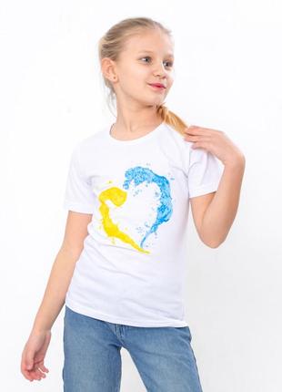 Белая патриотическая футболка детская подростковая