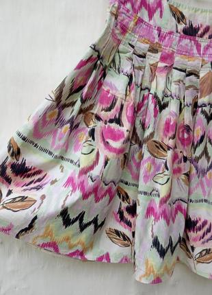 Красивая летняя котоновая пышная юбка в принт florence+fred 💐 складки.4 фото