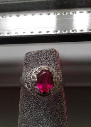 Серебряное кольцо корзинка с рубином 925 проба винтаж ссср4 фото