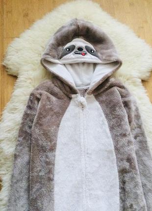 8-9 и 9-10 george два размера флисовый кигуруми, пижама ленивец. домашний комплект. супер - теплый,5 фото