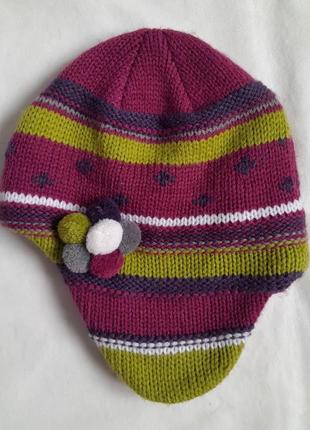 Grain de ble шикарная фирменная теплая красивая шапочка на девочку