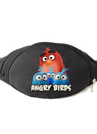 Сумка бананка енгрі бердс на пояс cappuccino toys angry birds red чорна
