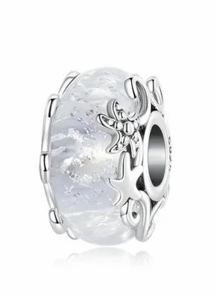 Срібний шарм намистина для браслету пандора  мурано