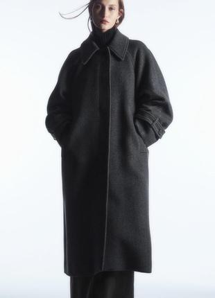 Кашемировое шерстяное пальто темно-зеленое 100% lana шерсть кашемир1 фото