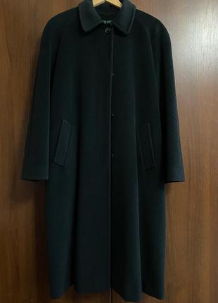 Кашемировое шерстяное пальто темно-зеленое 100% lana шерсть кашемир2 фото