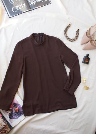 Брендова блуза щільна в шоколадному відтінку від zara