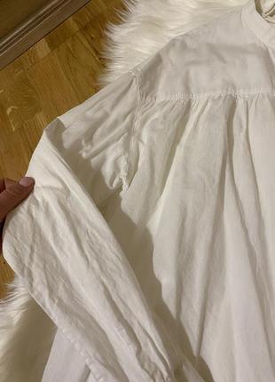 Белоснежка рубашка из натурального коттона uniqlo