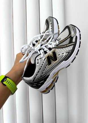 Кроссовки new balance 1906 “gold/silver/black” premium серые женские / мужские3 фото