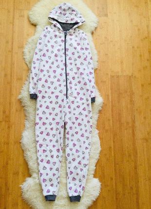 4-6 рок., 110 - 116 pepperts. lupilu флисовый кигуруми, пижама в сердечко с ушками на капюшоне. дом