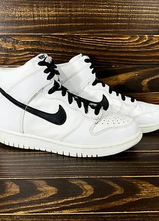 The nike dunk high white black оригинальные кроссовки