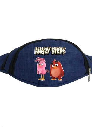 Сумка бананка angry birds 0014 на пояс cappuccino (anb 0014-blue) синий