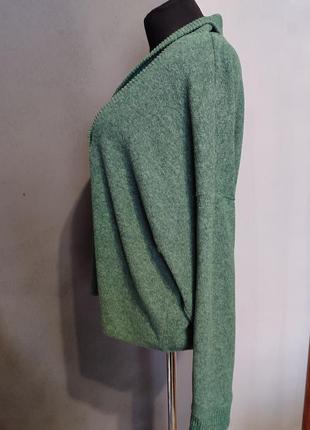 Кофта свитер джемпер v образный вырез с отворотом батал4 фото