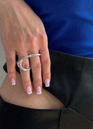 Кольцо на два пальца, кольца стильная, кольца Серебрения, кольца пан-рок