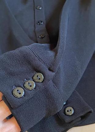 Базовая чёрная трикотажная блузка-рубашка /zara/ размер xs5 фото