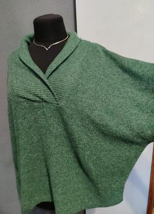 Кофта свитер джемпер v образный вырез с отворотом батал2 фото