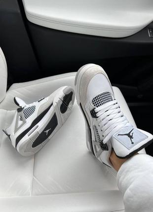 Кросівки jordan 4 white black6 фото