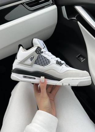 Кросівки jordan 4 white black4 фото