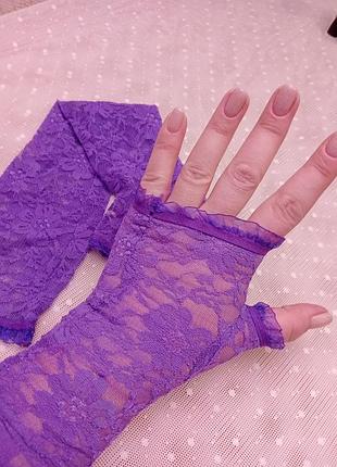 Перчатки без пальчиков, митенки длинные