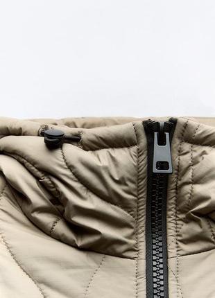 Куртка стеганная зара zara с капюшоном стеганая5 фото