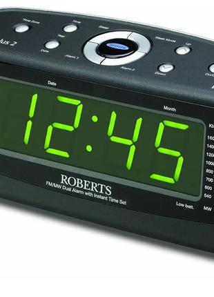 Радио-будильник roberts бангладеш chronoplus 2 fm/mw с двойным будильником и большим светодиодным дисплеем,england.