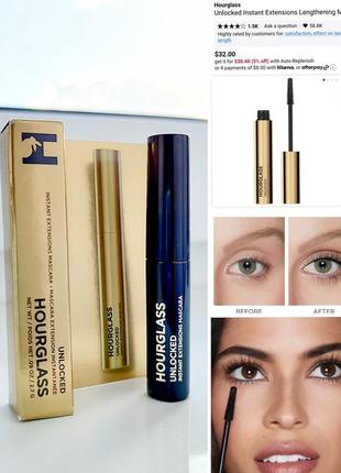 Мини тушь для ресниц hourglass unlocked instant extensions mascara