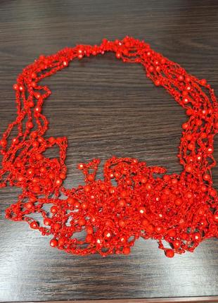 Бусы бижутерия красные