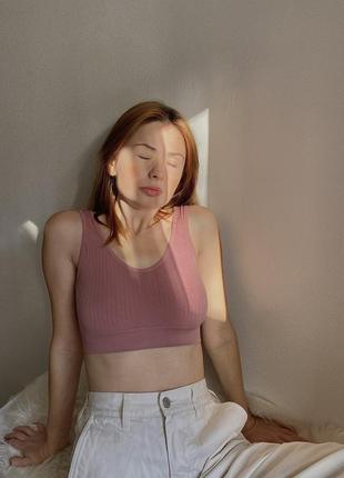 Базовый топ в рубчик без вкладышей