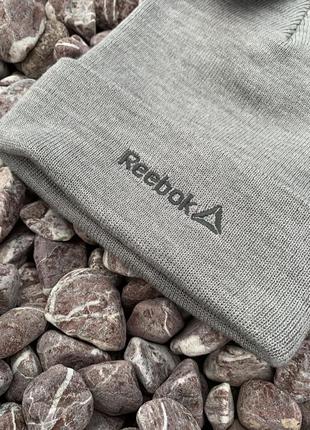 Новая мужская оригинальная шапка шапочка reebok в сером цвете (м-л)4 фото